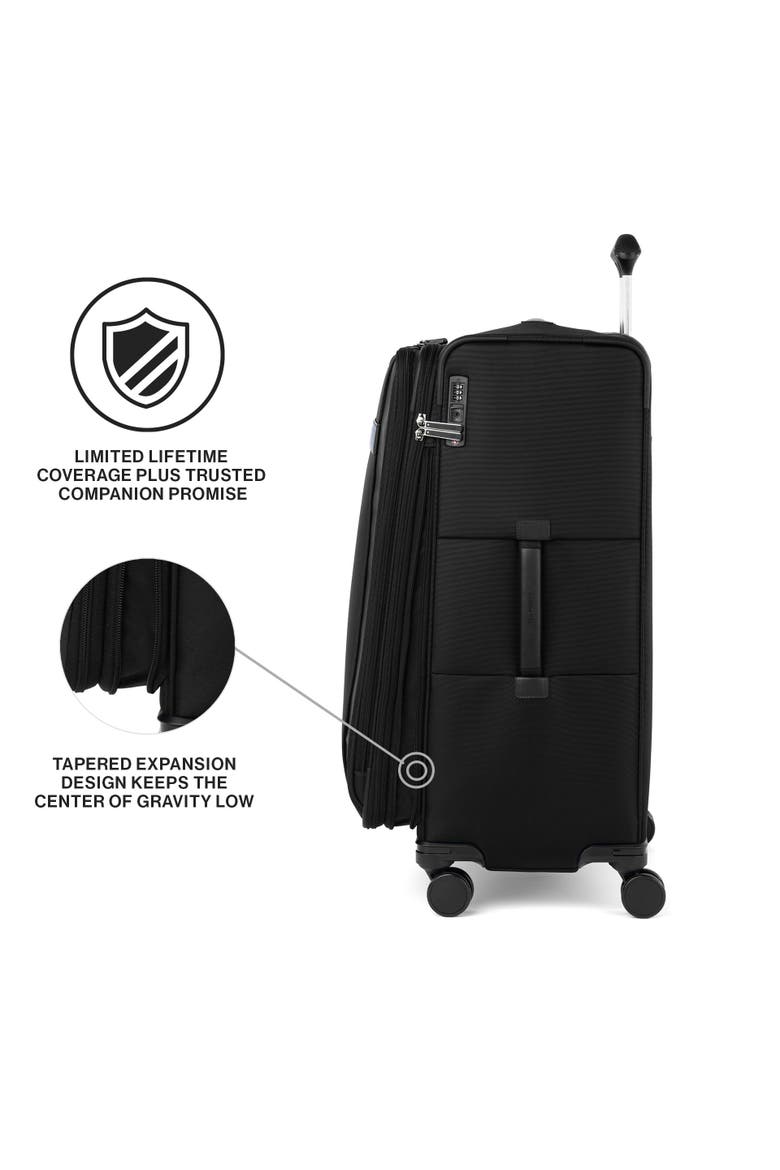 Versapack + Lightweight Softside Expandable 29" Large Checked Spinner Luggage, Alternate, color, Black