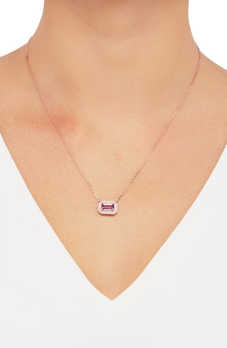 Frankie & Zoe 14K Rose Gold Morganite & Diamond Pendant Necklace, Alternate, color, Rose Gold