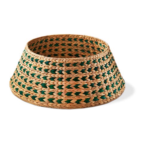 Bergen Water Hyacinth Tree Collar Decorative Rattan Skirt