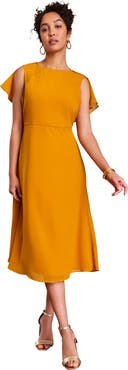 Jessica London Georgette Fit And Flare Caplet Dress