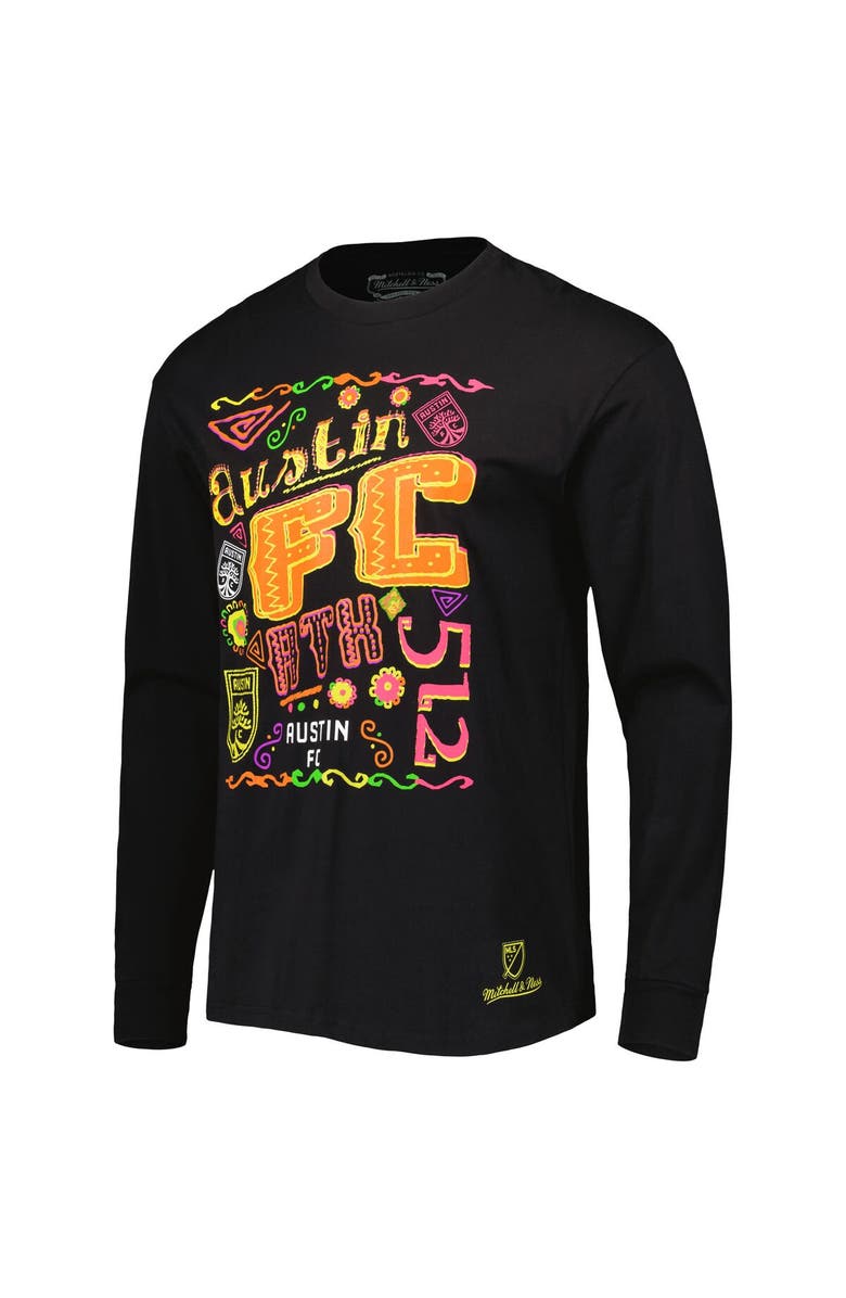 Mitchell & Ness Men's Mitchell & Ness Black Austin FC Papel Picado Long Sleeve T-Shirt, Alternate, color, Black