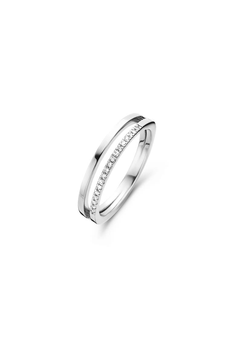 Duo Diamond Ring |  18 natural diamonds | 925 Sterling Silver | Ring | 7 | White Rhodium, Alternate, color, White Rhodium