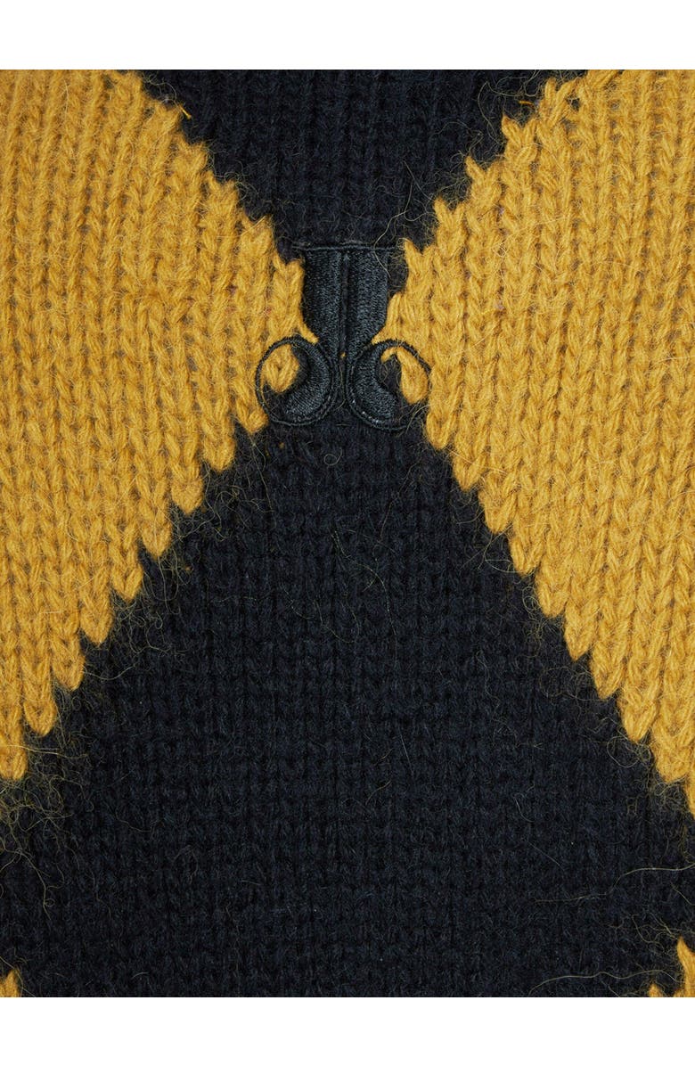 La DoubleJ Argyle Mini Dress Black / Senape, Alternate, color, 