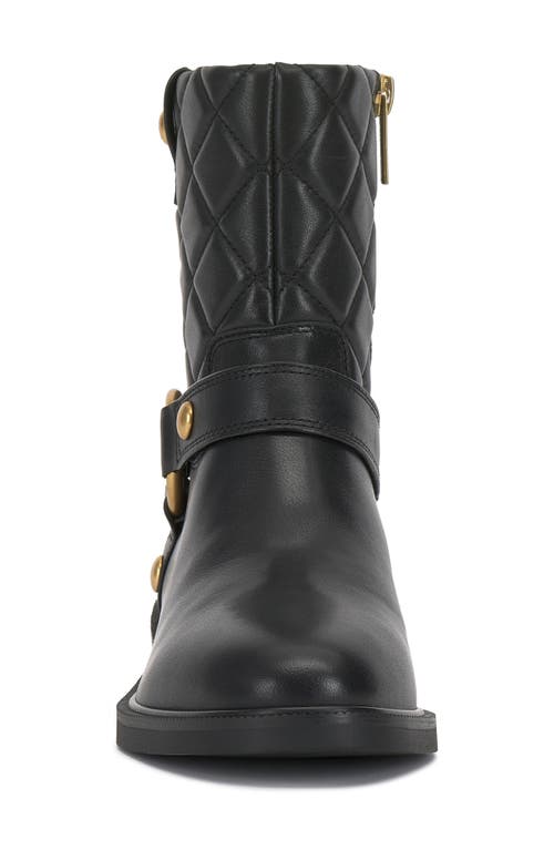 Vince Camuto Amais Quilted Moto Boot In Black