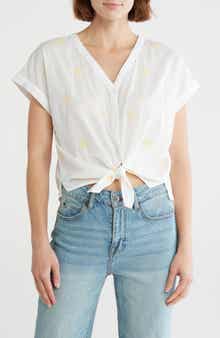 Lucky Brand Sun Print Short Sleeve Button-Up Shirt