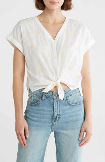 Lucky Brand Sun Print Short Sleeve Button-Up Shirt