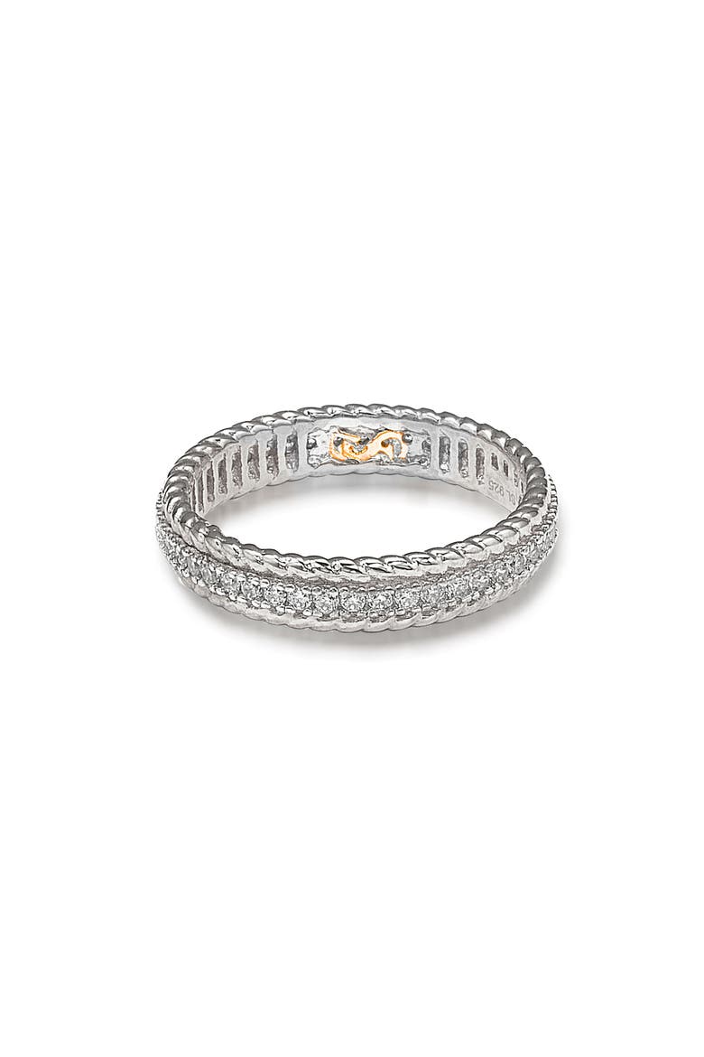 French Filigree Cubic Zirconia Eternity Ring, Alternate, color, WHITE