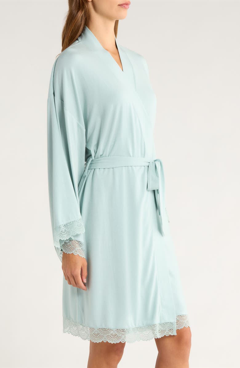 Nordstrom Moonlight Eco Lace Trim Robe, Alternate, color, Teal Mist