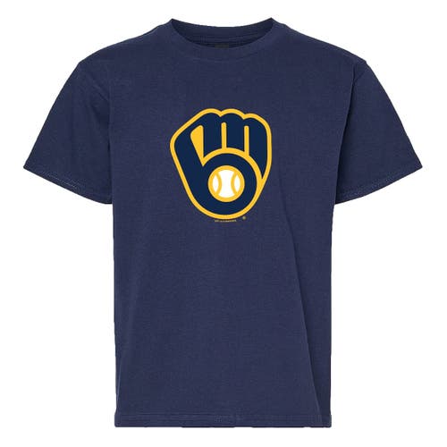 Soft As A Grape Youth Navy/heather Gray Milwaukee Brewers Two-pack T-shirt Set