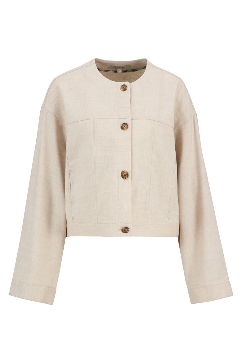 Gabby Oversize Linen Blend Twill Button-Up Shirt Jacket, Alternate, color, MIST