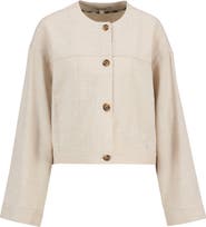 Barbour Gabby Oversize Linen Blend Twill Button-Up Shirt Jacket