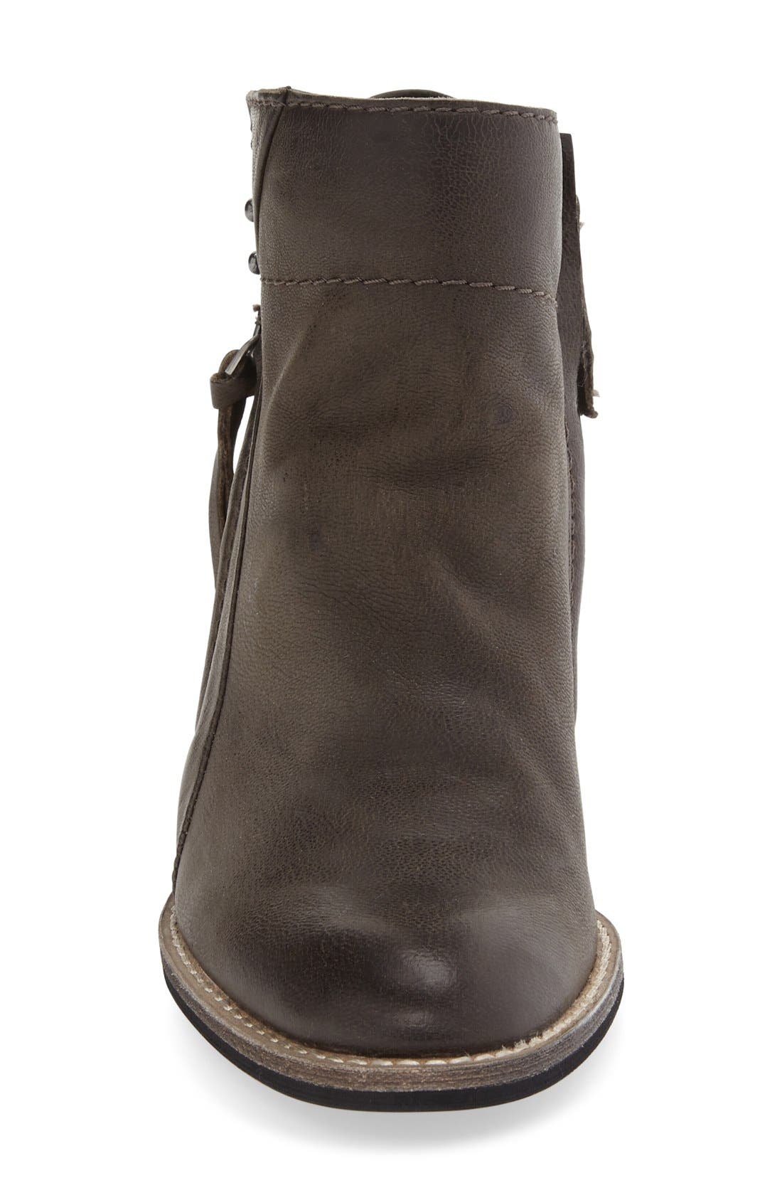 'Jessie' Zip Bootie, Alternate, color, CHARCOAL LEATHER