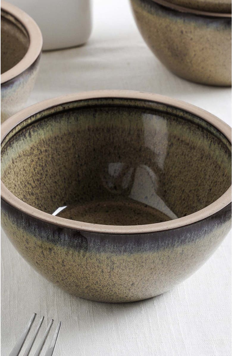 Stone Lain Tina Stoneware 4-Piece Bowl Set, Alternate, color, Green And Beige