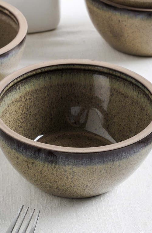 Stone Lain Tina Stoneware 4-piece Bowl Set In Brown