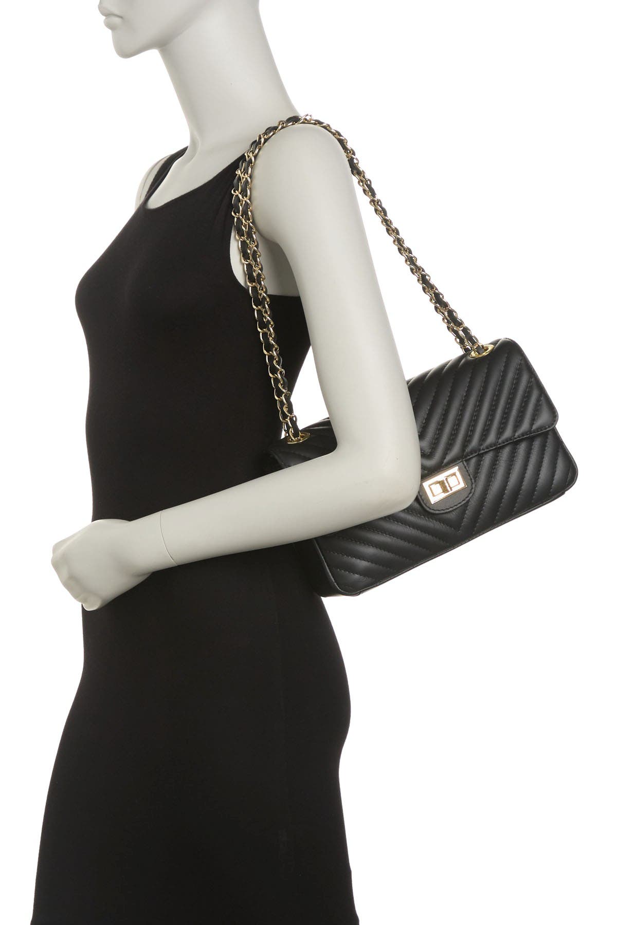 RENATA CORSI Quilted Leather Shoulder Bag, Main, color, 