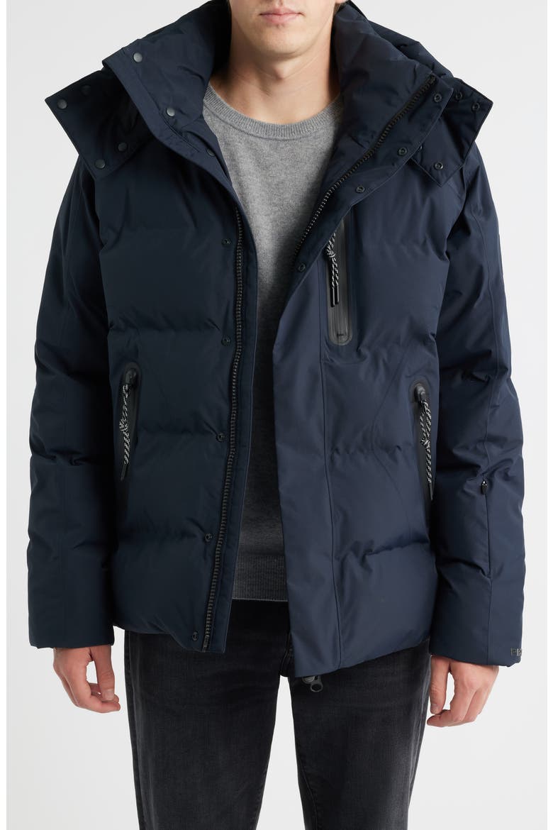 Malaku Waterproof Puffer Parka with Removable Hood, Main, color, BLUE BLACK
