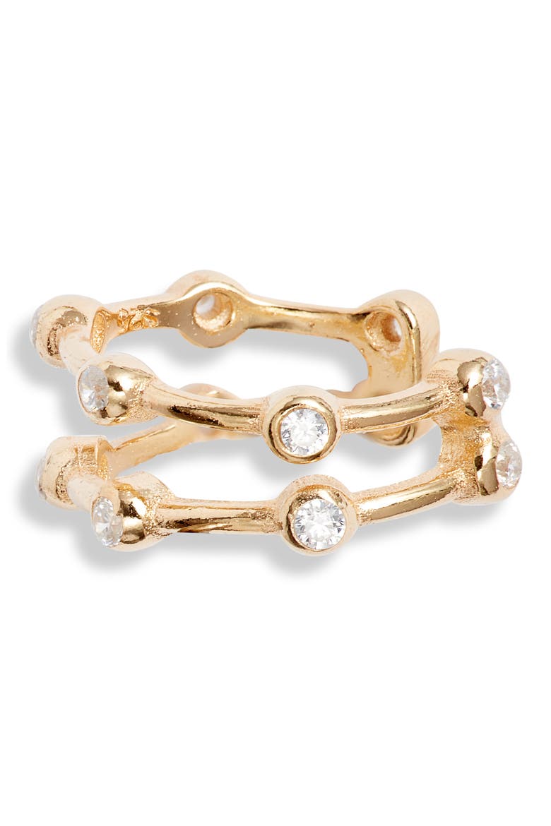 Double Row Single Ear Cuff, Main, color, GOLD