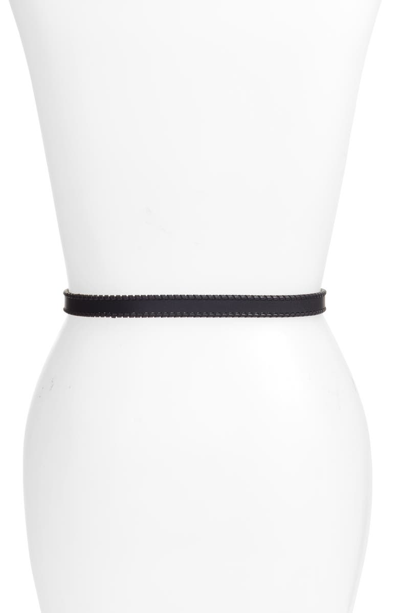 Rebecca Minkoff Whipstitch Leather Belt, Alternate, color,