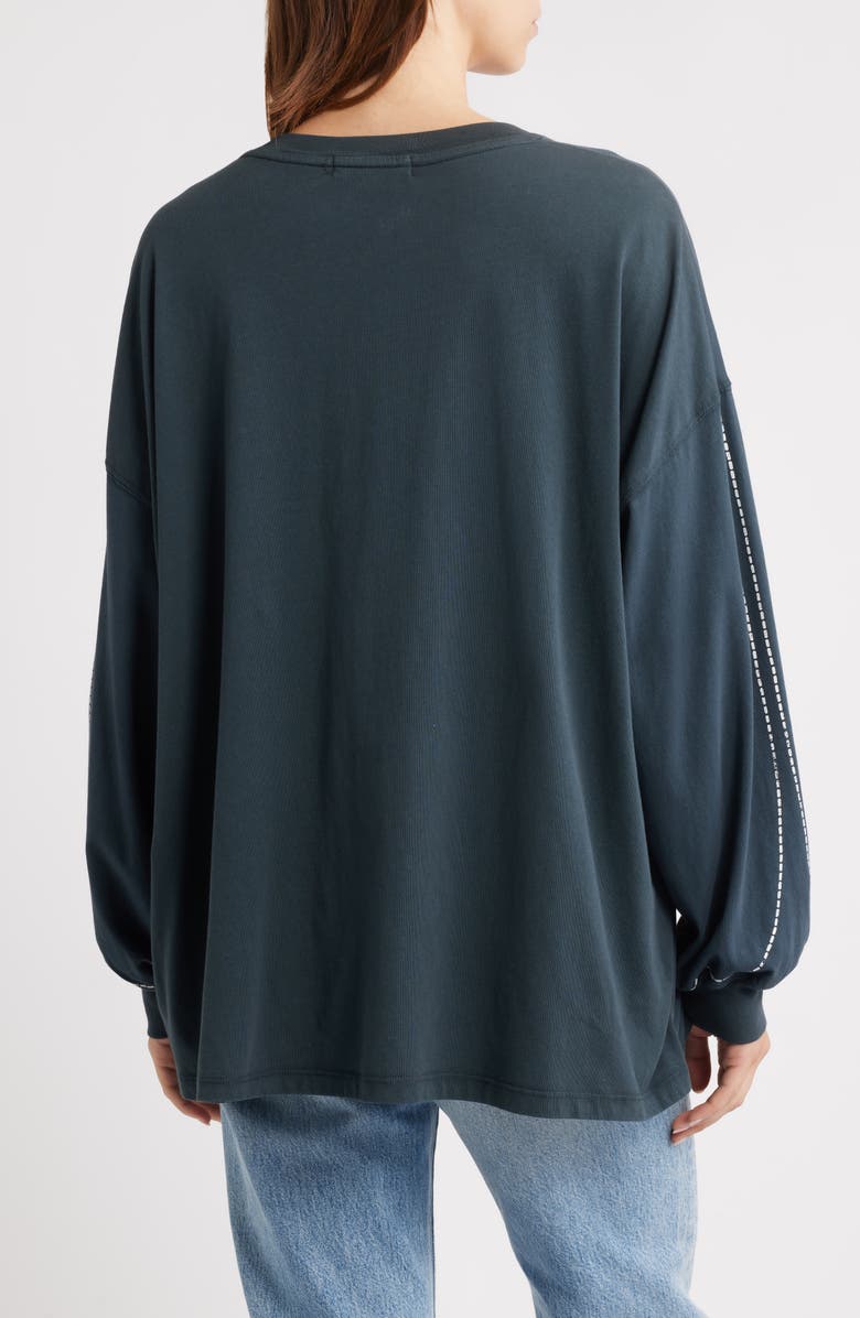 Daydreamer Los Angeles 25 Oversize Long Sleeve Cotton Graphic T-Shirt, Alternate, color, Vintage Black