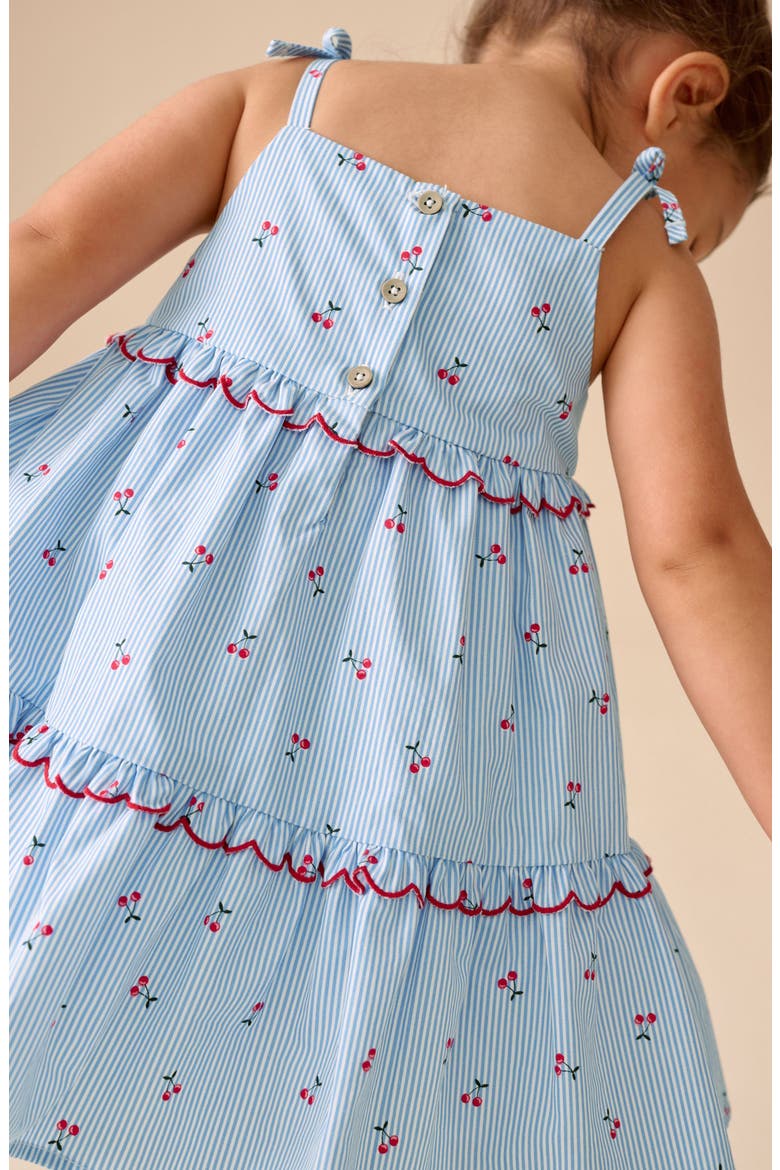 Kids' Cherry Stripe Sundress, Alternate, color, BLUE