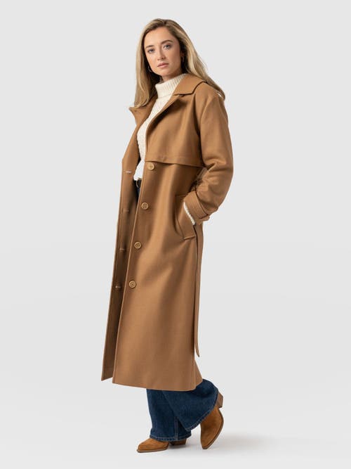 Saint And Sofia Saint + Sofia Odette Coat In Brown