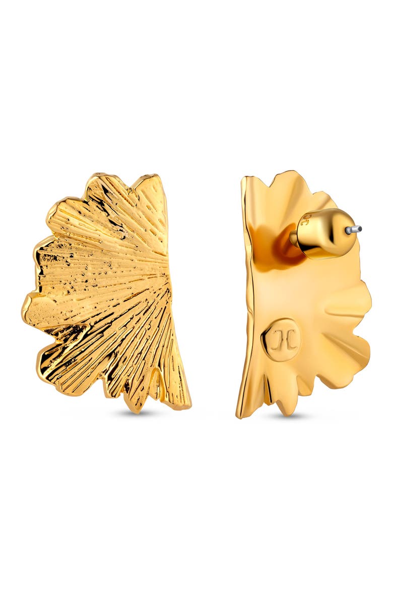 Baby Ginkgo Leaf Earrings, Main, color, 14K GOLD