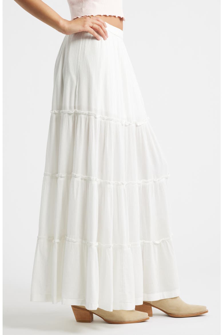 Tiered Maxi Skirt, Alternate, color, IVORY