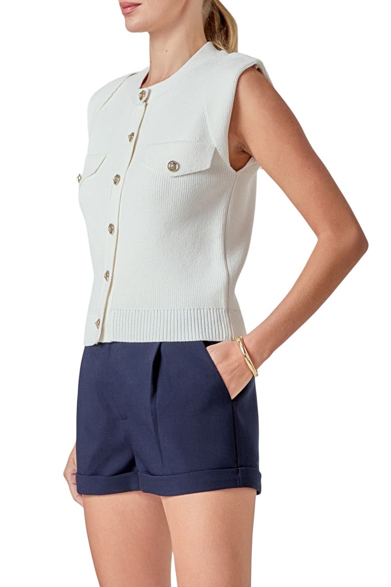 Button Sweater Vest, Alternate, color, CREAM
