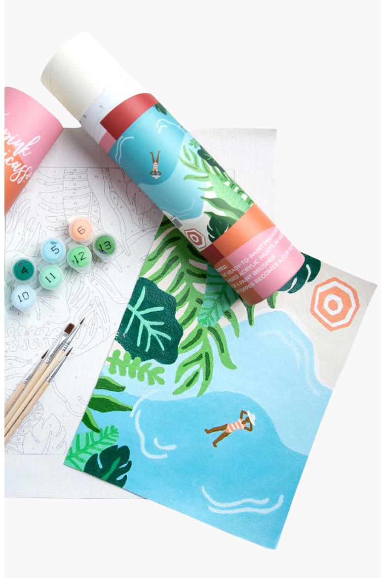 Tropic Like It's Hot Paint by Numbers Kit, Main, color, Light Blue / Green