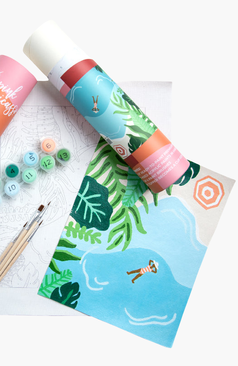 Pink Picasso Kits Tropic Like It's Hot Paint by Numbers Kit, Main, color, Light Blue / Green