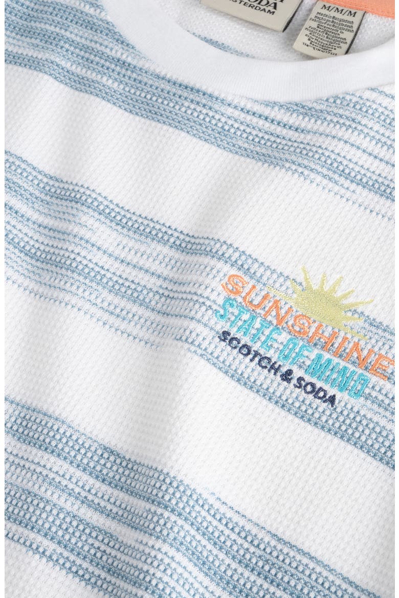 Kids' Stripe T-Shirt & Shorts Set, Alternate, color, BRIGHT WHITE