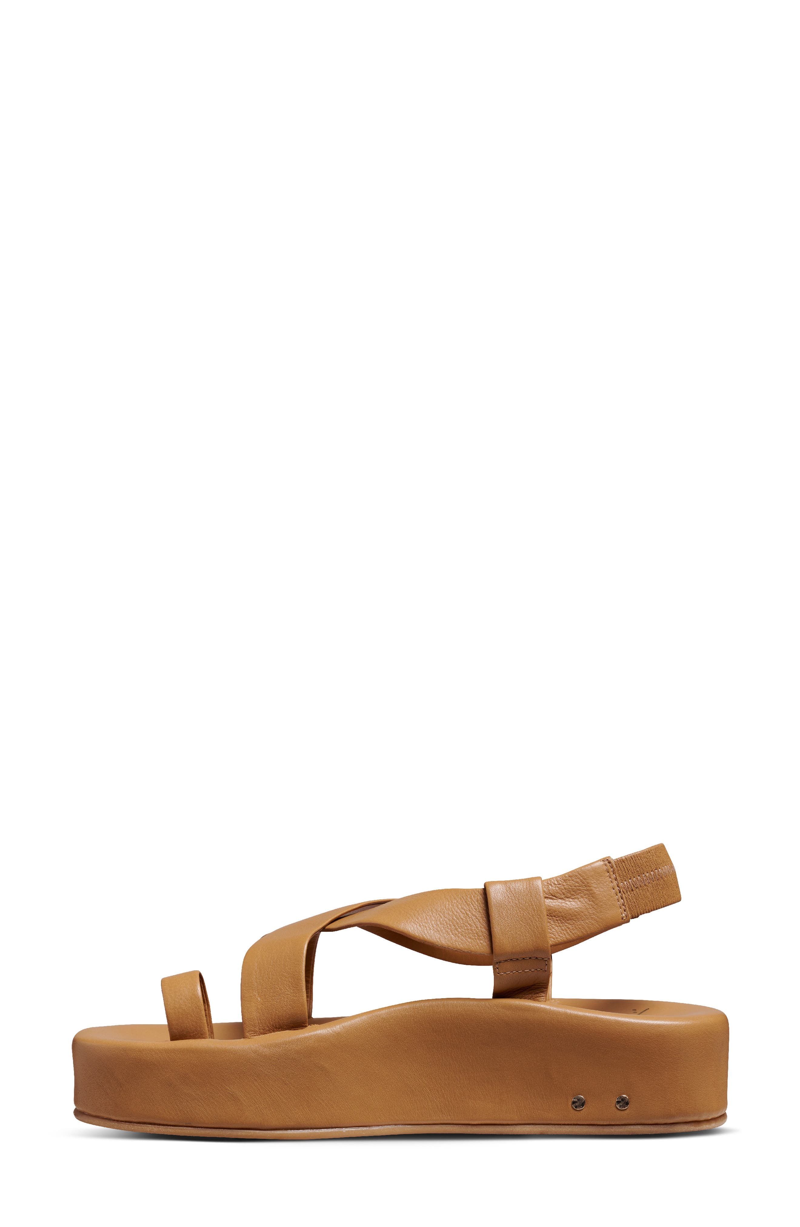 Beek Caracara Leather Flatform Sandal, Alternate, color, Honey