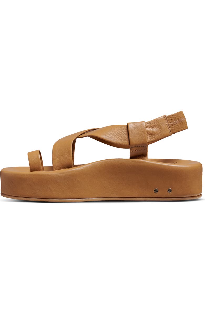 Beek Caracara Leather Flatform Sandal, Alternate, color, Honey