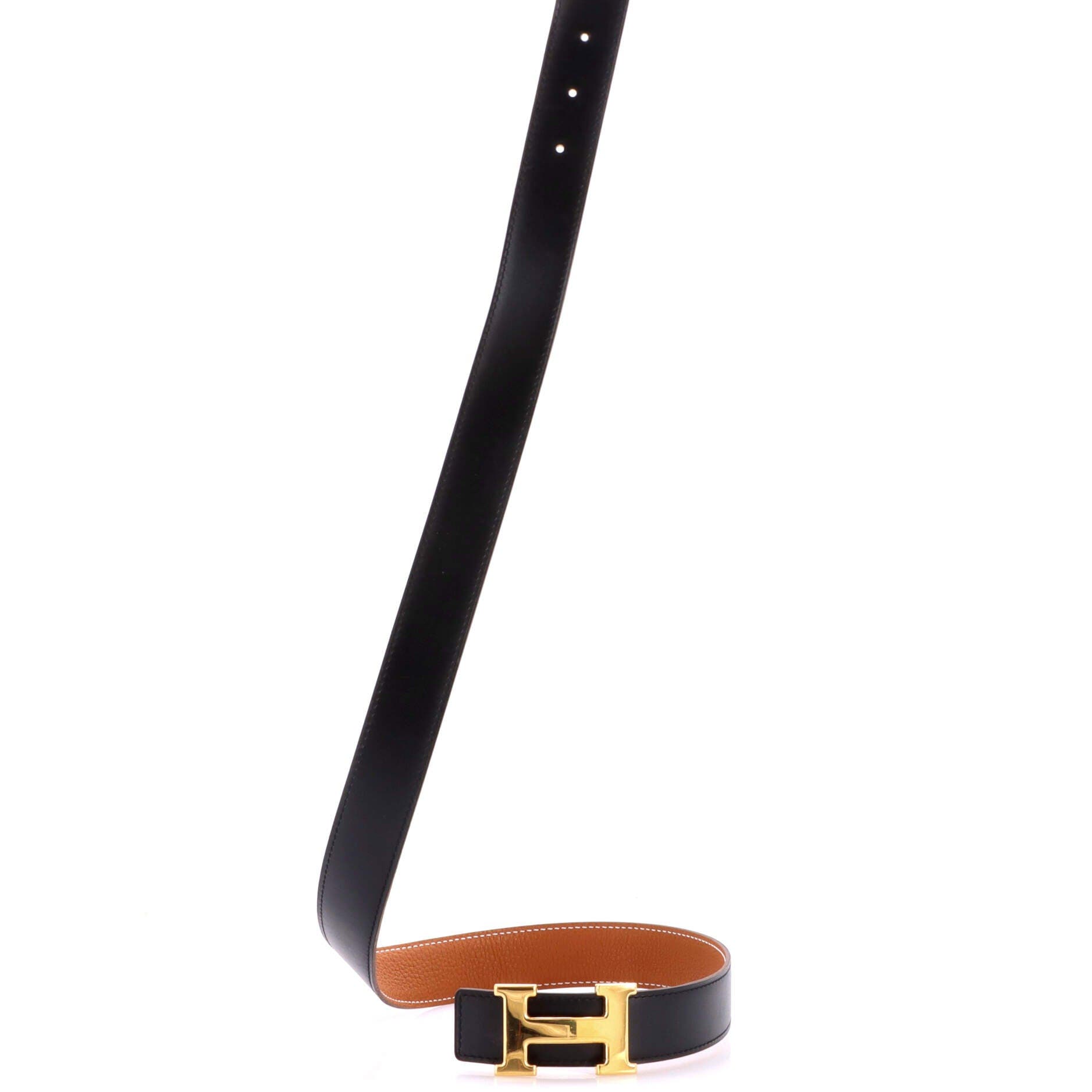 Pre-Owned Hermes Constance Reversible Belt Leather Medium, Alternate, color, Black