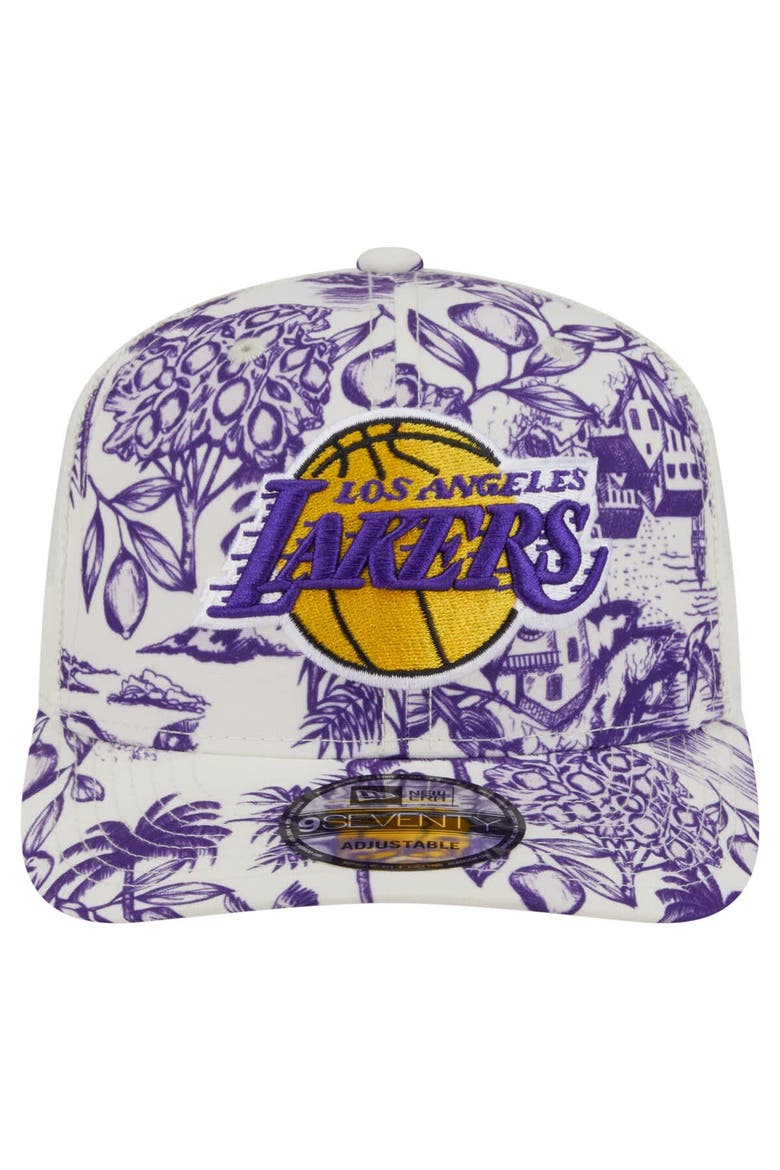Men's New Era White Los Angeles Lakers Lemon Tree 9SEVENTY Adjustable Hat, Alternate, color, White