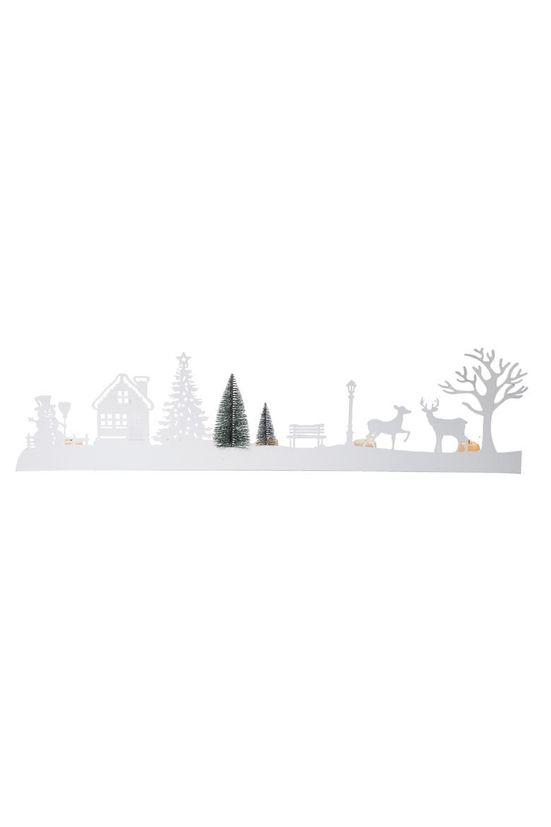 Metal White Christmas Village Scene, Main, color, White
