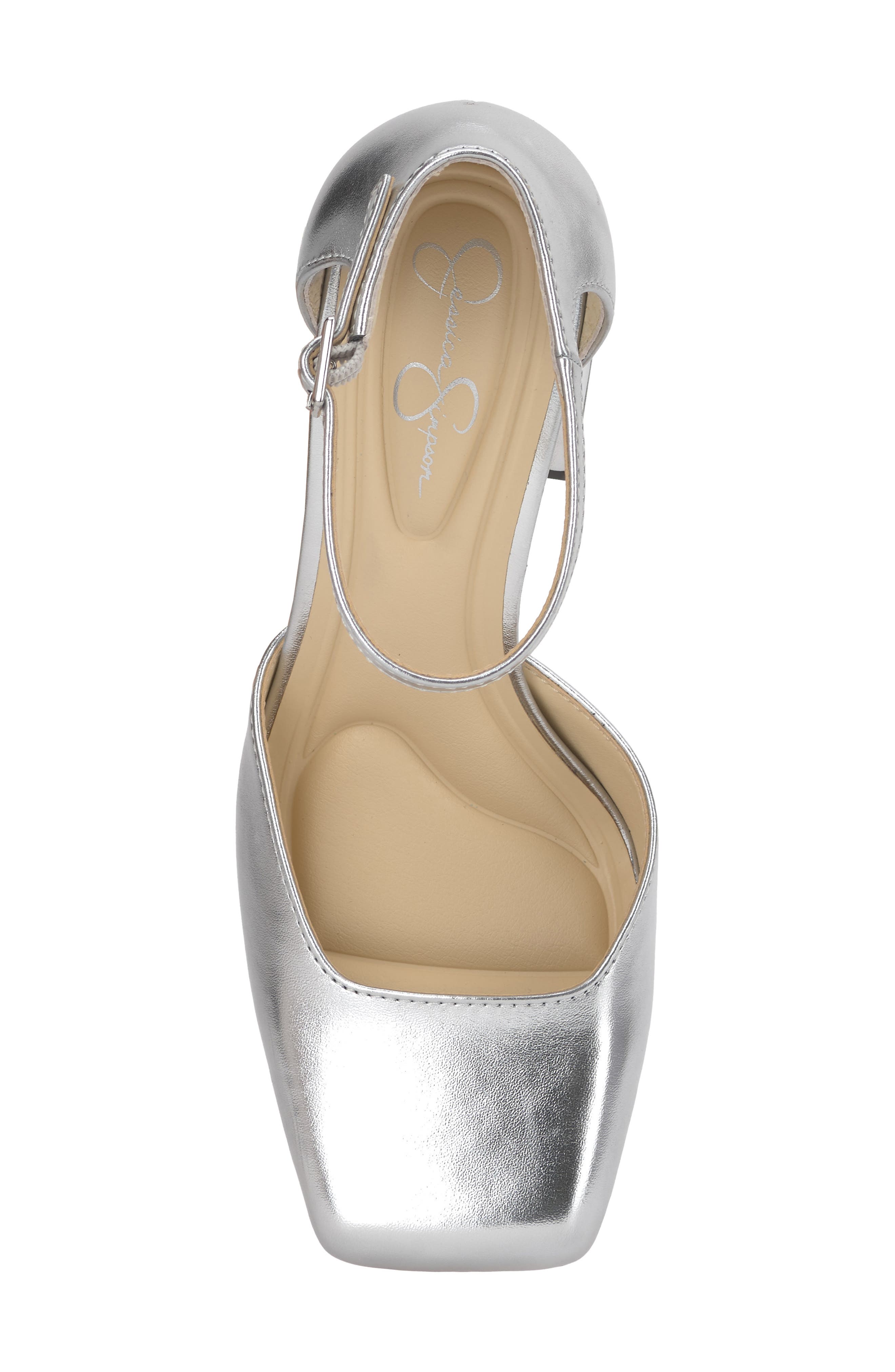 Lollah Ankle Strap Pump, Alternate, color, SILVER