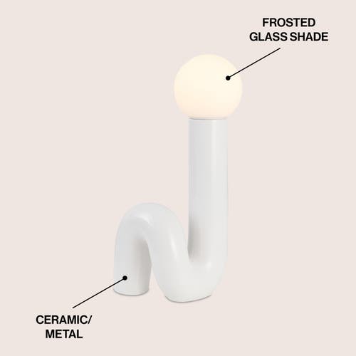 Jonathan Y Katya 18" Scandinavian Minimalist Ceramic Spiral Tube Led Table Lamp In White