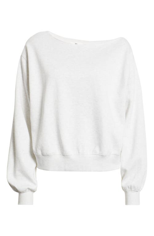 Bp. Fleece Detail Off The Shoulder Sweatshirt In White