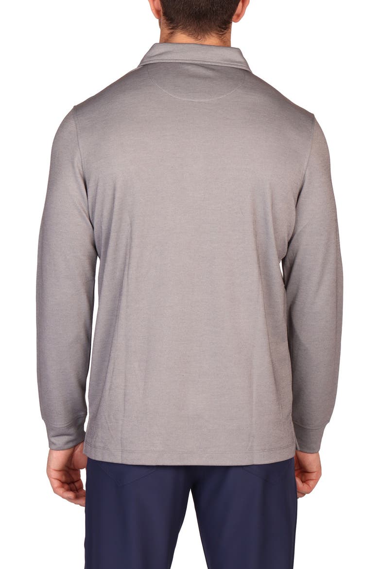Long Sleeve Polo, Alternate, color, MELANGE GREY