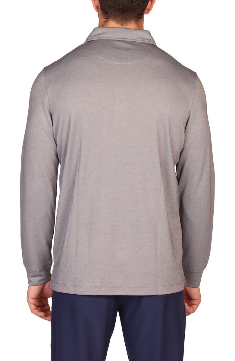 TailorByrd Long Sleeve Polo, Alternate, color, Melange Grey
