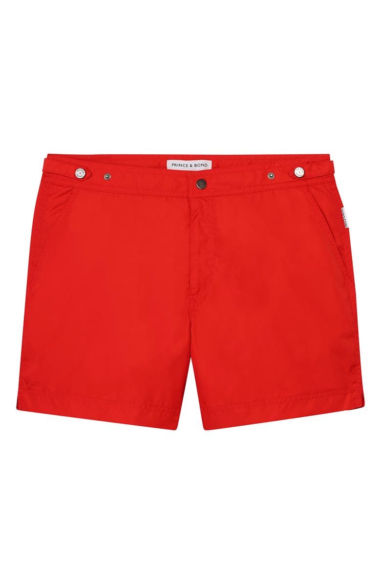 PRINCE & BOND Elvio Tailored Solid Hybrid Swim Trunks, Alternate, color, 
