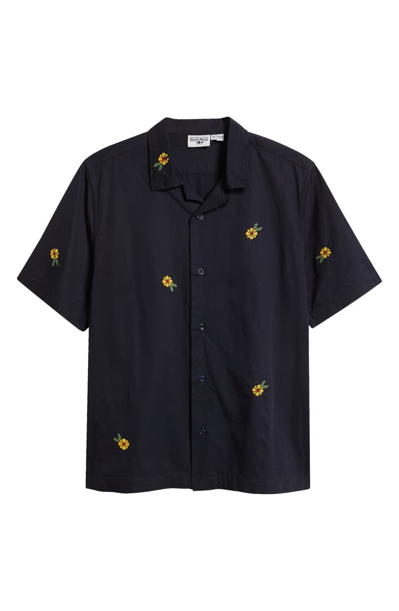 Service Works Cross Stitch Organic Cotton Button-Up Shirt, Alternate, color, Dark Navy