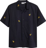 Service Works Cross Stitch Organic Cotton Button-Up Shirt