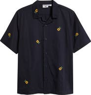Service Works Cross Stitch Organic Cotton Button-Up Shirt