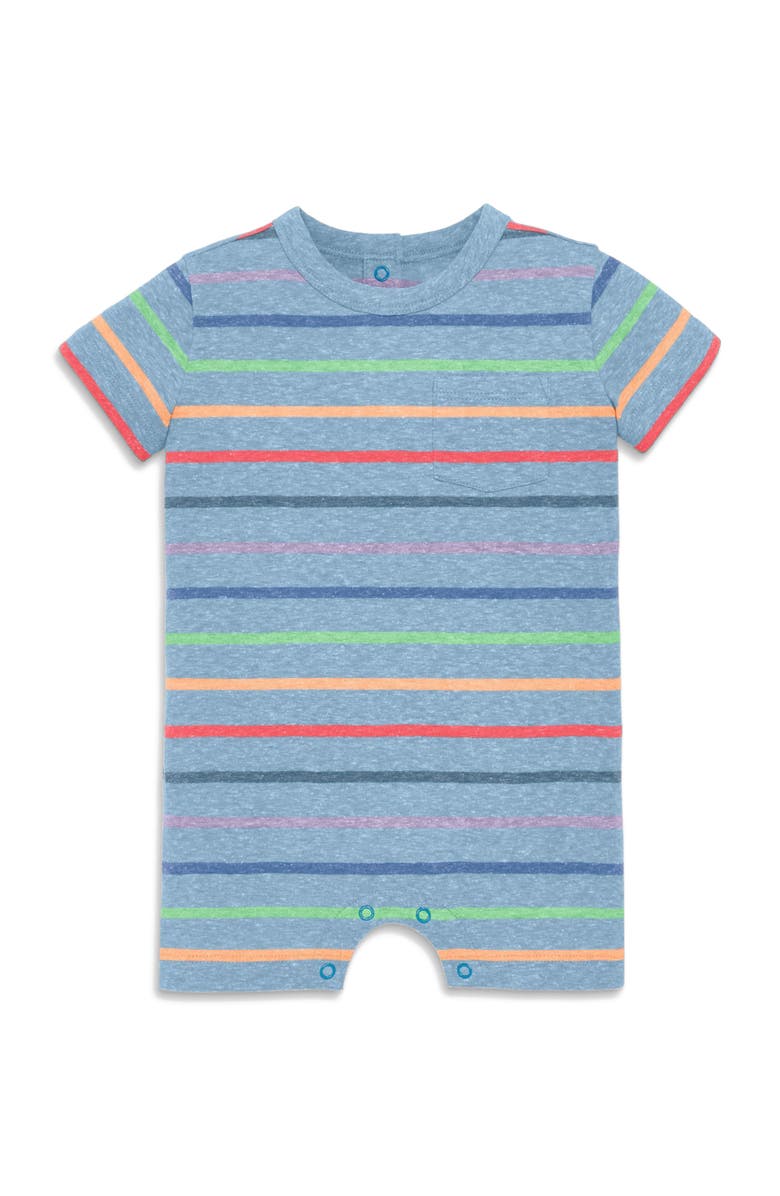 Primary Baby Heathered Rainbow Stripe Pocket Shortie, Main, color, 