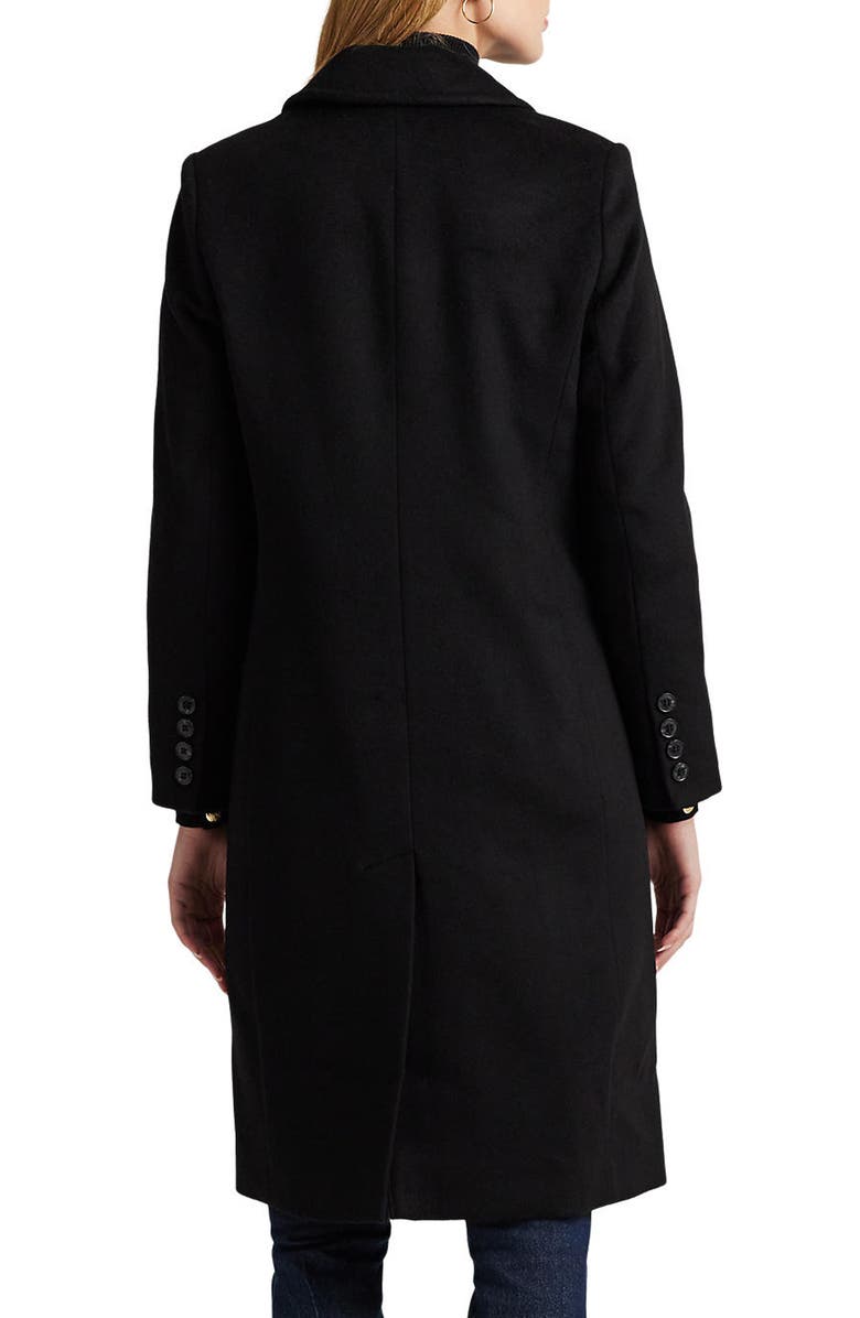 Lauren Ralph Lauren Double Breasted Wool Blend Coat, Alternate, color, 