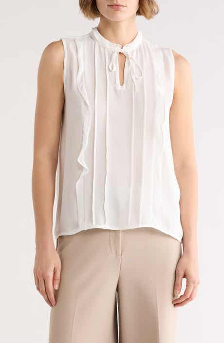 ELIE ELIE TAHARI Ruffle Sleeveless Top