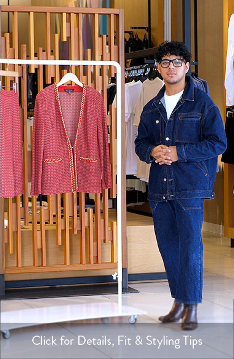 Whipstitch Chain Trim Knit Jacket, sales video thumbnail