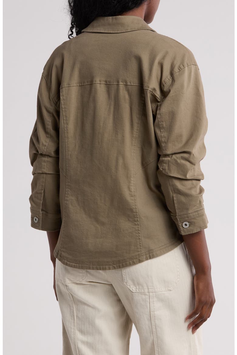 Cinch Sleeve Denim Jacket, Alternate, color, LOK-LAUREL OAK